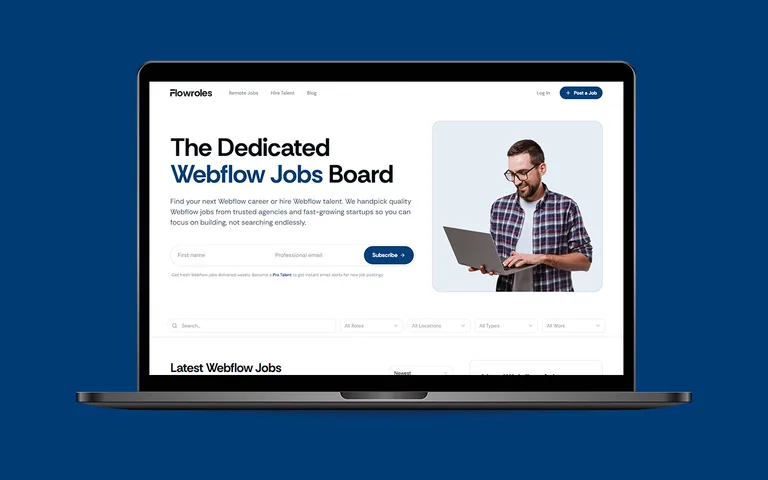 Flowroles dedicated Webflow jobs board built with Next.js